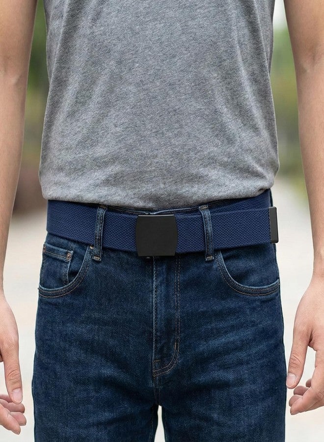 BC Belts حزام قماشي من بي سي بيلتس، تصميم عسكري، بإبزيم وطرف أسودين، طوله 56 بوصة، متوفر بألوان متعددة (أزرق داكن). - Image 2